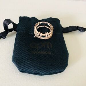 APM Monaco Croisette triple ring with sliding hoops in silver Size 7 Authentic